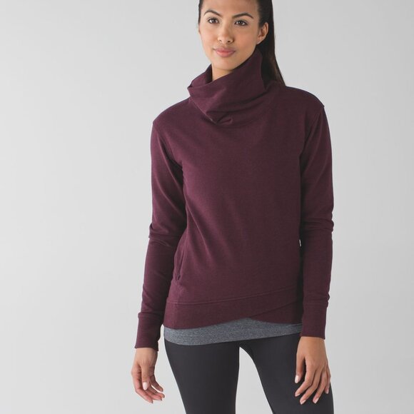 Lululemon On The Double Pullover Heathered Bordeaux Drama Size 2 - Picture 10 of 14